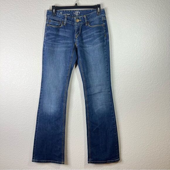 Ann Taylor LOFT Womens Curvy Boot Jeans Medium Wash Denim Stretch Blue 25 / 0 - Picture 1 of 8